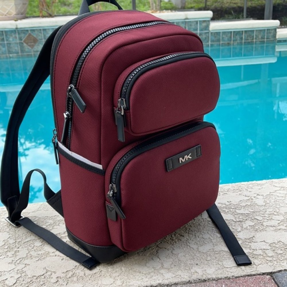 Michael Kors Kent Sport Utility Backpack Merlot - Picture 5 of 16